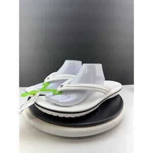 Crocs Crocband Flip-Flop Men's Size 13 White Toe-Post Casual Comfort Sandals NEW